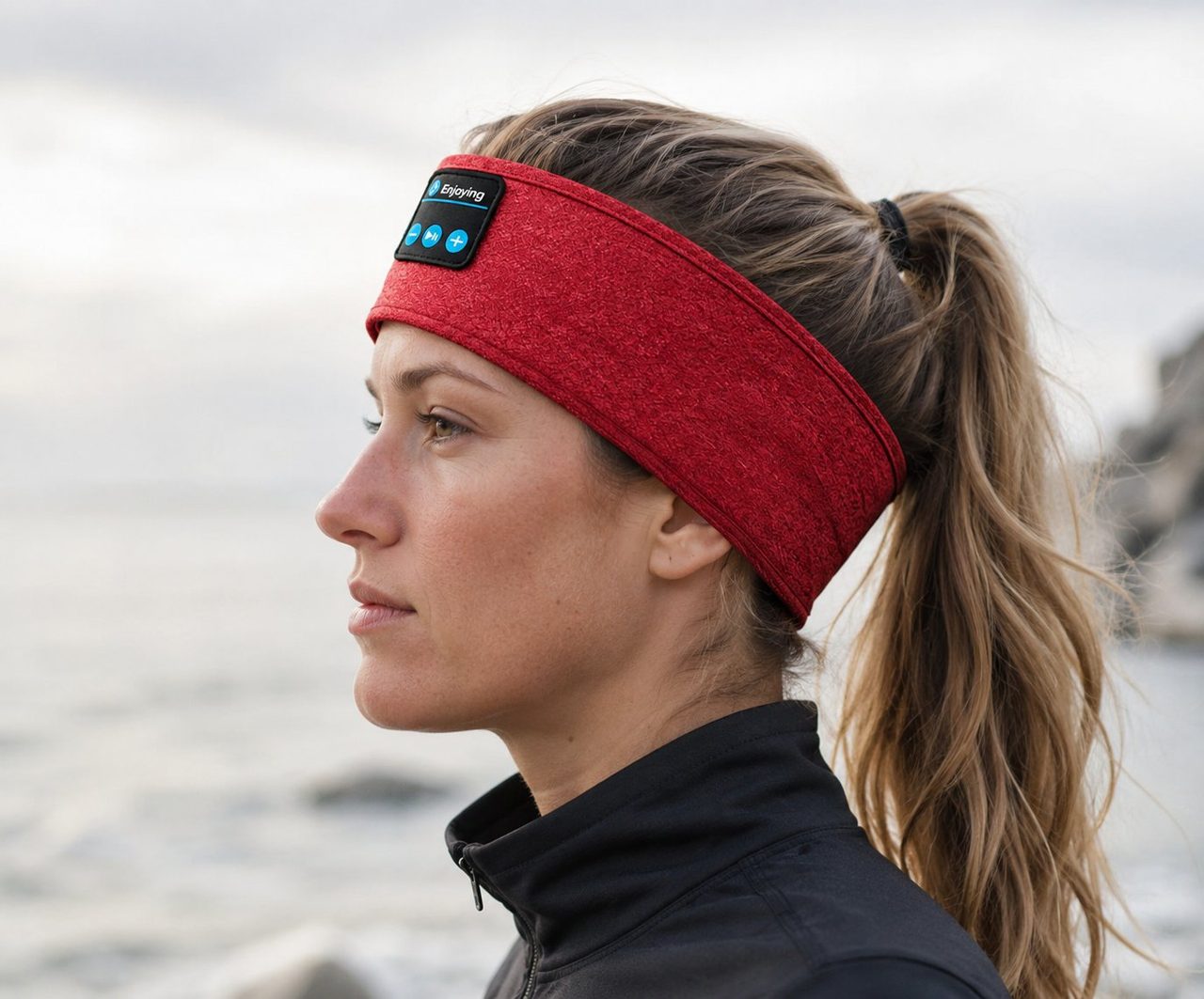 Echoband worn outdoors on a run